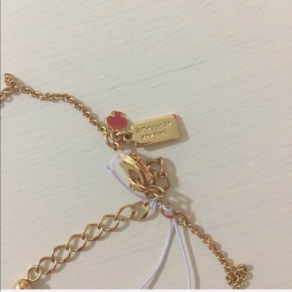 NWT kate spade Spot the Spade Gold Black Necklace - Picture 4 of 6